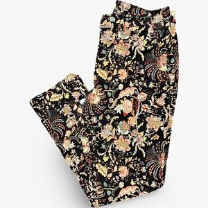 H&M Black Patterned Cigarette Trousers Size 12